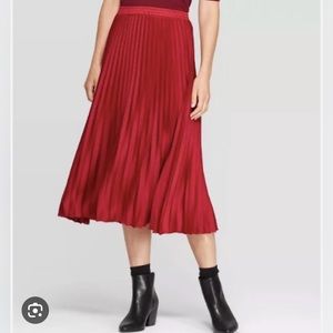 NWOT! Gorgeous Red Pleated Skirt